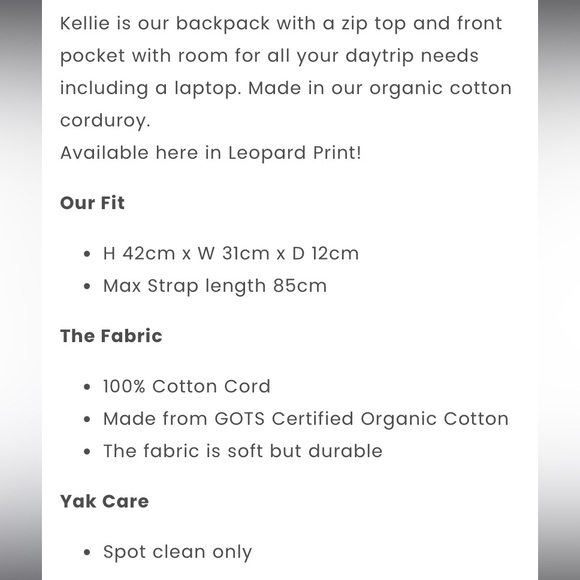 NWT Lucy & Yak Kellie Skater Corduroy Backpack in Leopard Print - Picture 16 of 16